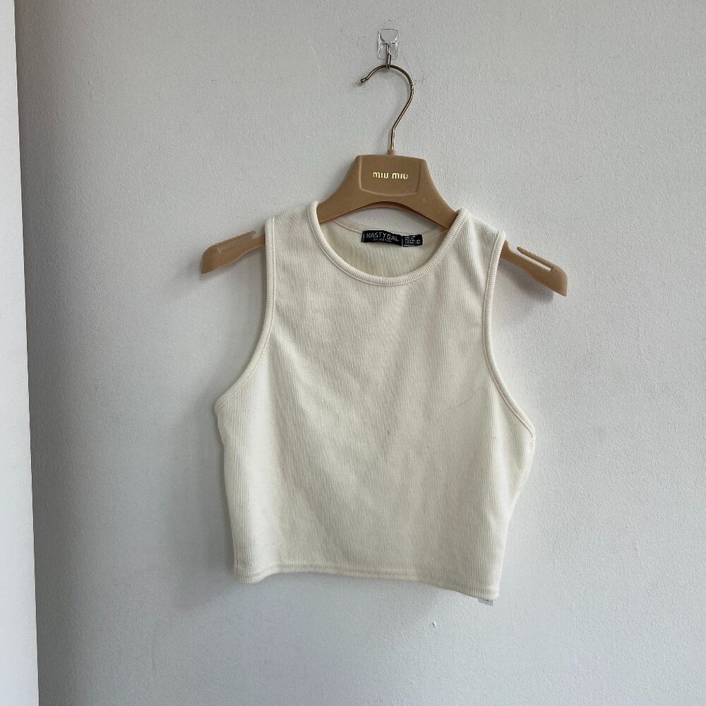 Nasty Gal Cream Rib Tank Top
